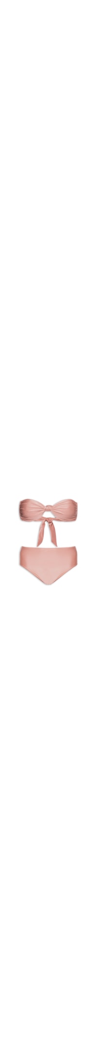 Biquíni Conjunto Top Bandeau E Hot Pants - Rosa