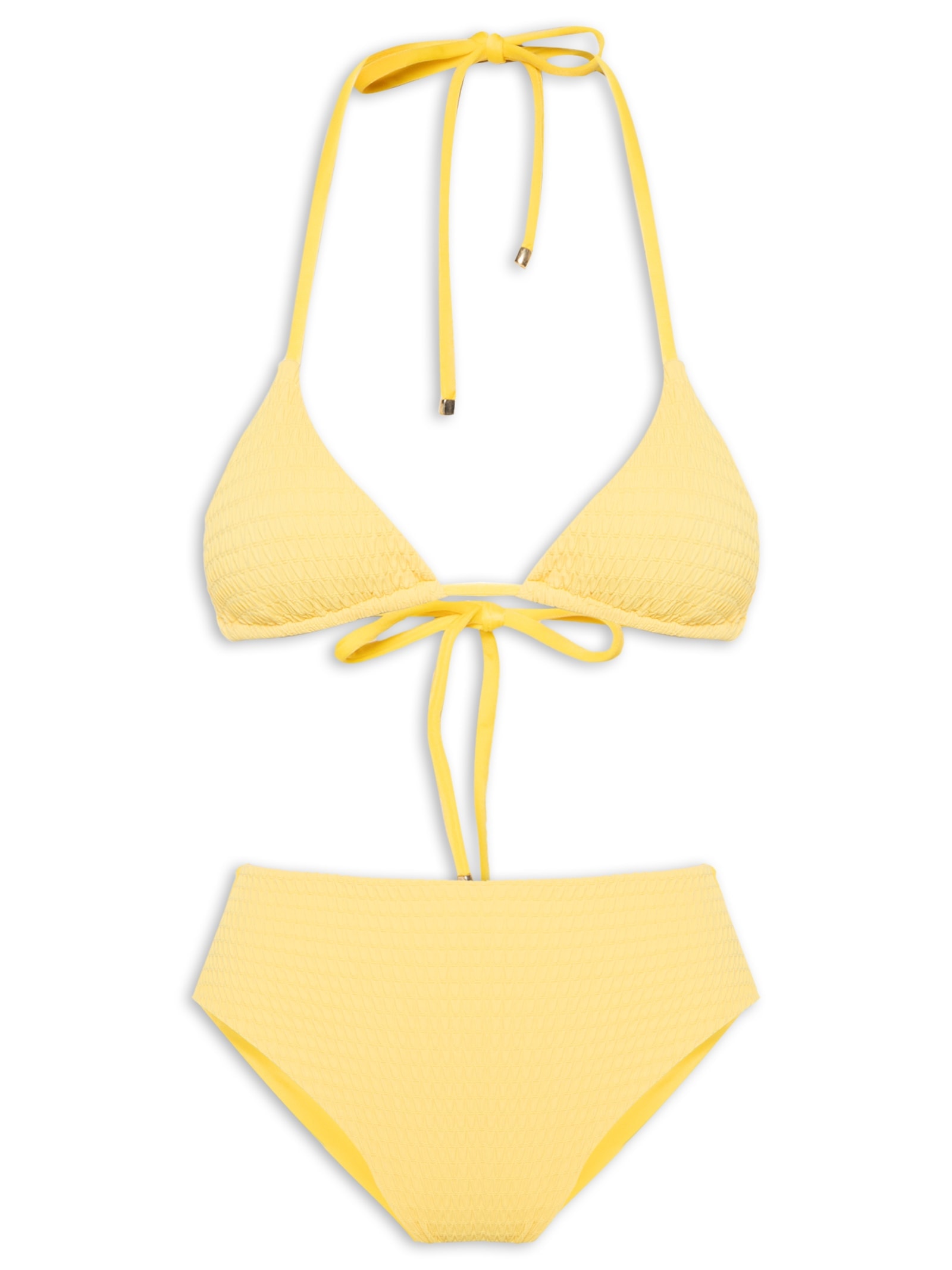 Biquíni Conjunto Top Cortininha e Hot Pants Amarelo '2Essential