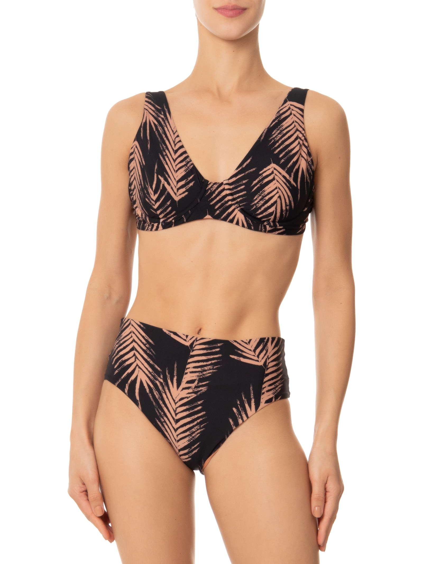 Biquíni Conjunto Top Meia Taça E Calcinha Hot Pants Preto '2Essential