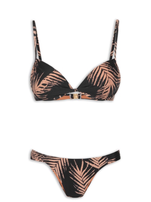 Biquíni Conjunto Top Meia Taça e Calcinha – Preto