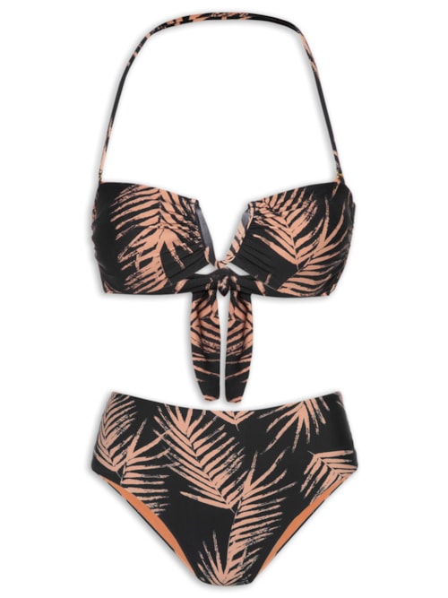 Biquíni Conjunto Top V e Calcinha Hot Pa – Preto