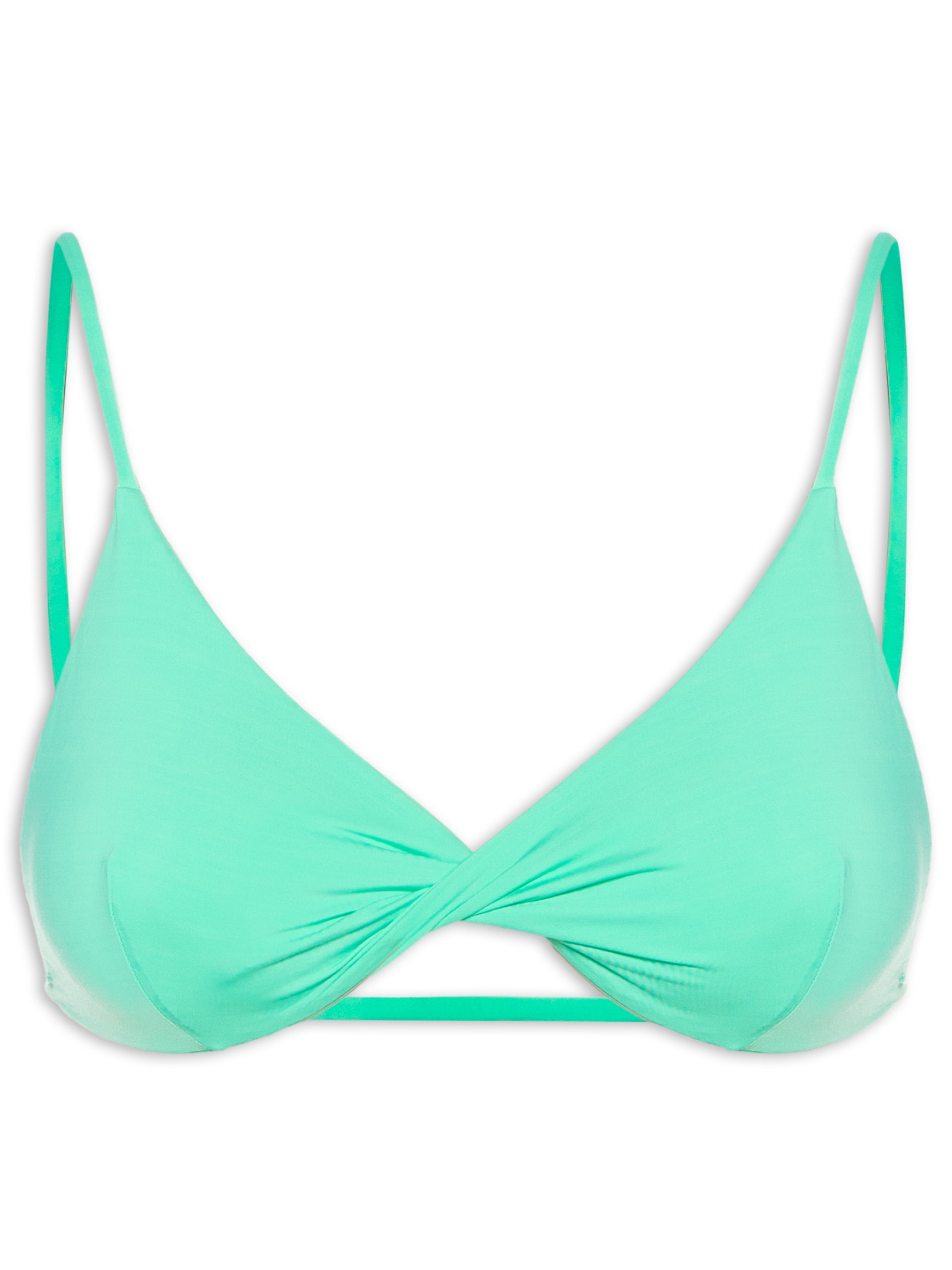 Biquíni Conjunto Triângulo com Detalhe Torcido e Calcinha Fixa Azul '2Essential