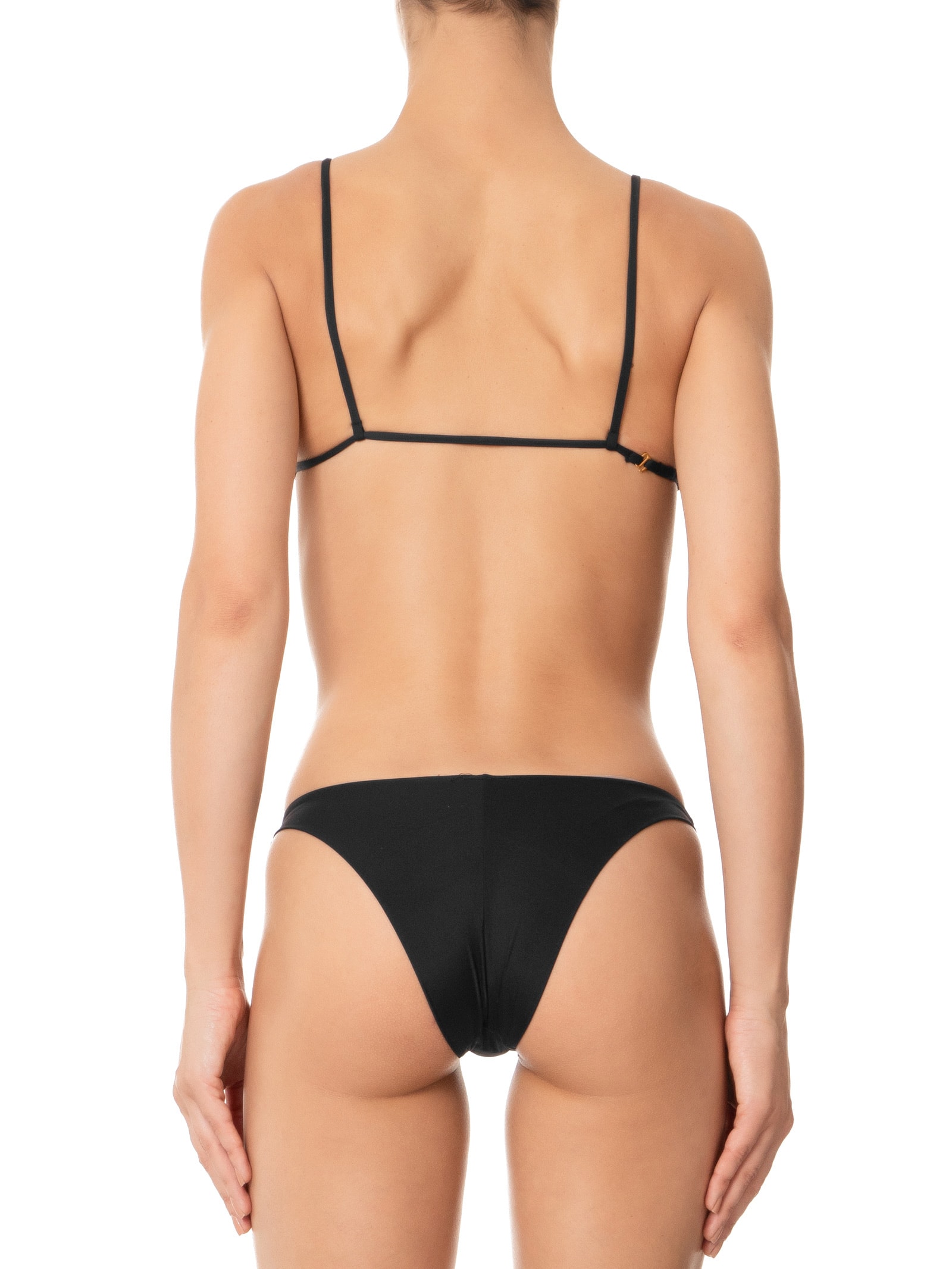 Biquíni Conjunto Triângulo com Detalhe Torcido e Calcinha Fixa Preto '2Essential