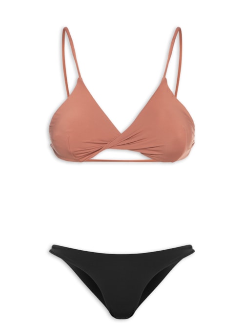 Biquíni Conjunto Triangulo Com Detalhe Torcido – Rosa