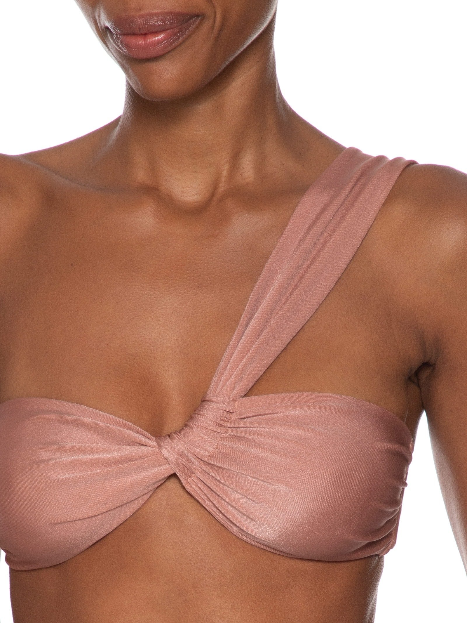 Biquíni Conjunto Um Ombro Só E Calcinha Fixa Rosa '2Essential