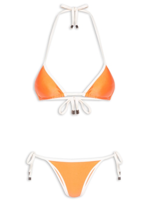 Biquini Cortininha Bicolor – Laranja