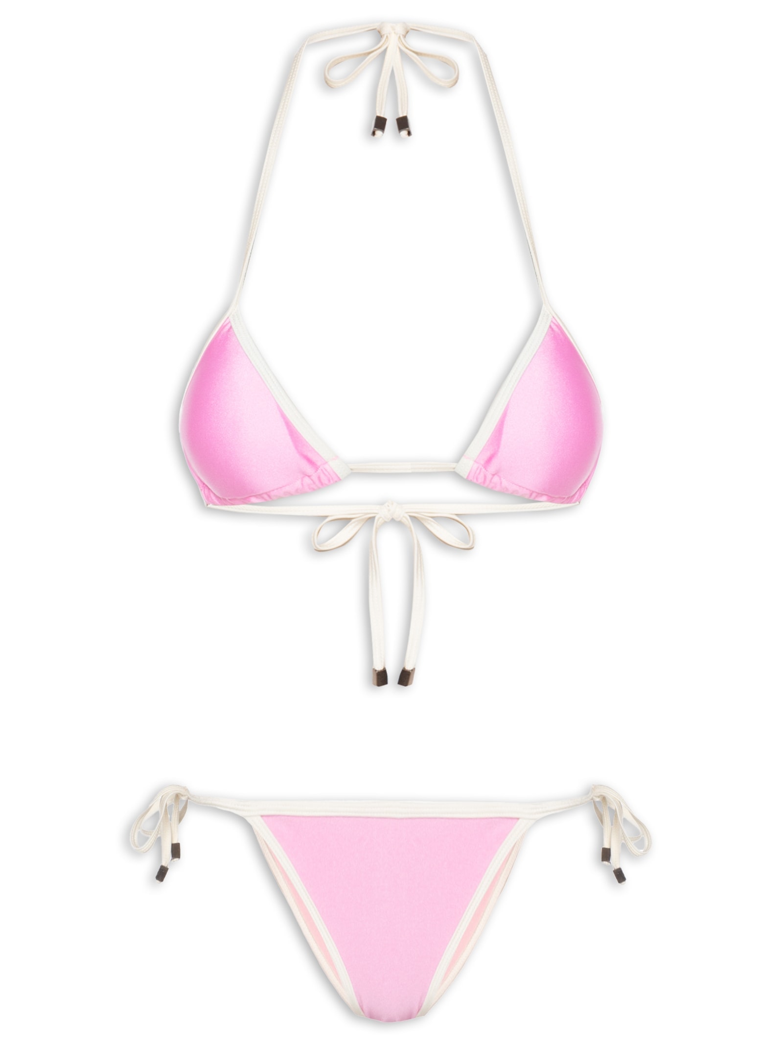 Biquini Cortininha Bicolor Rosa  Mktbeach