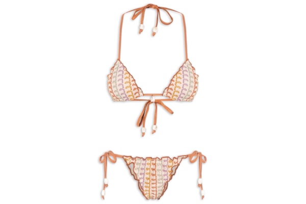 Biquíni Cortininha Colorido - Bege