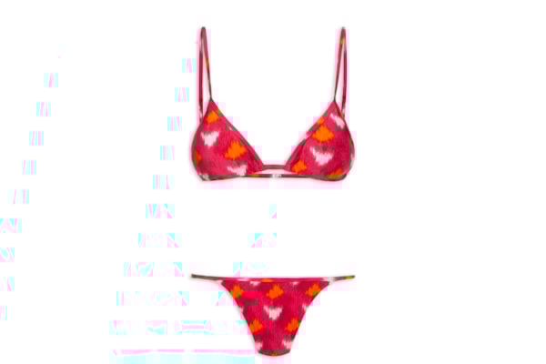 Biquíni Cortininha Colorido - Rosa