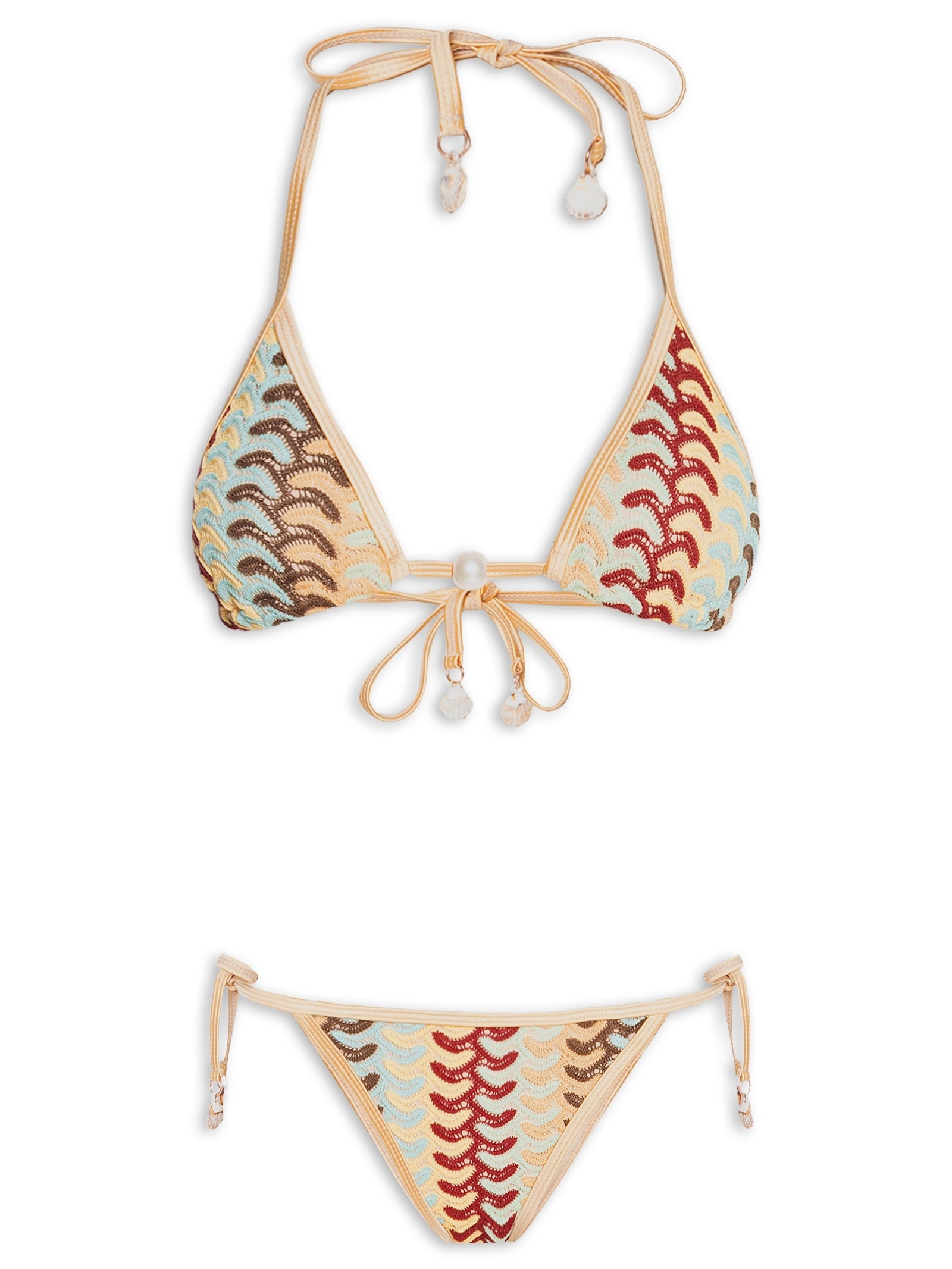 Biquíni Cortininha Colorido – Bege Mktbeach