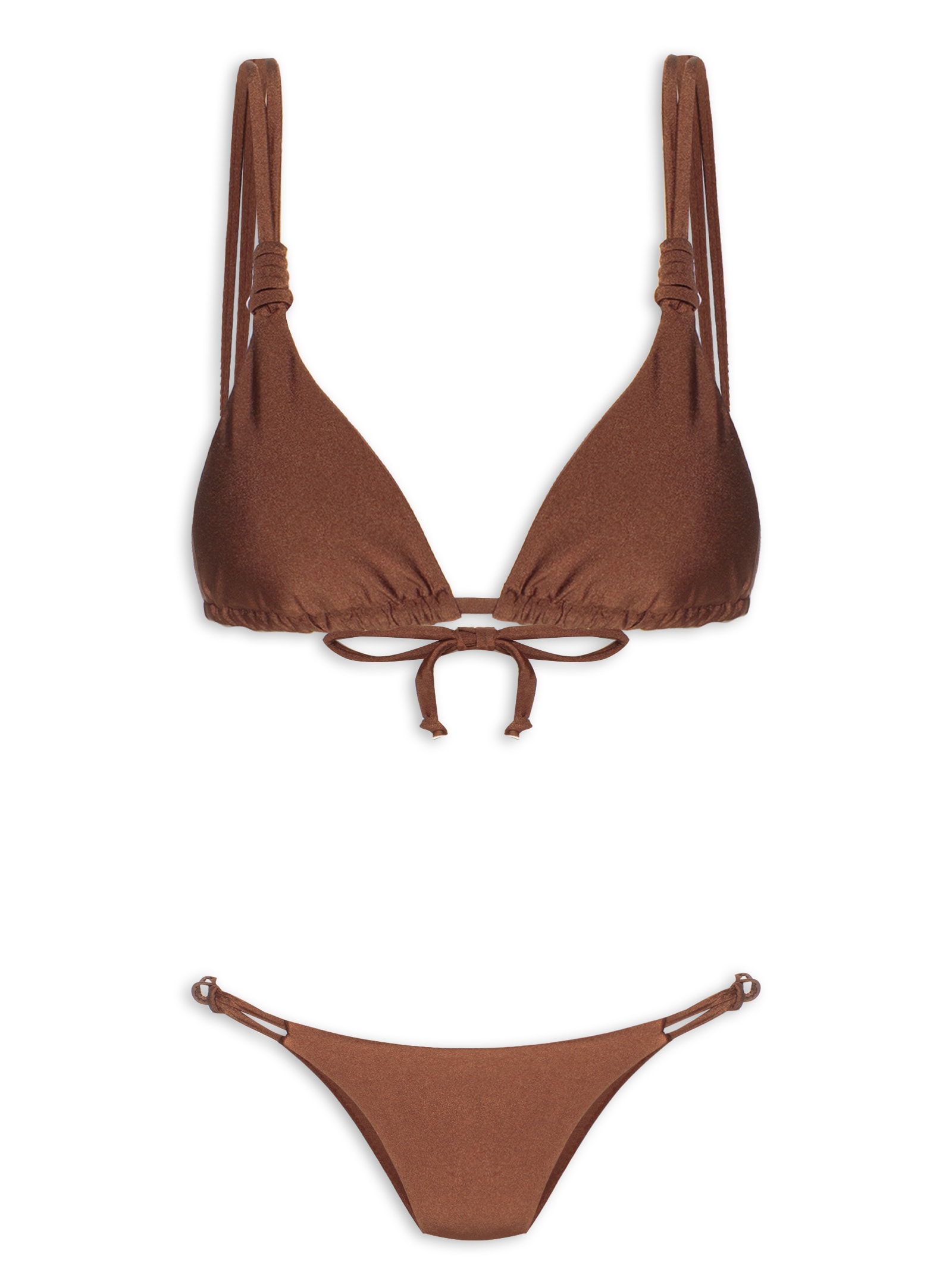 Biquíni Cortininha Com Alça Dupla Marrom Mktbeach