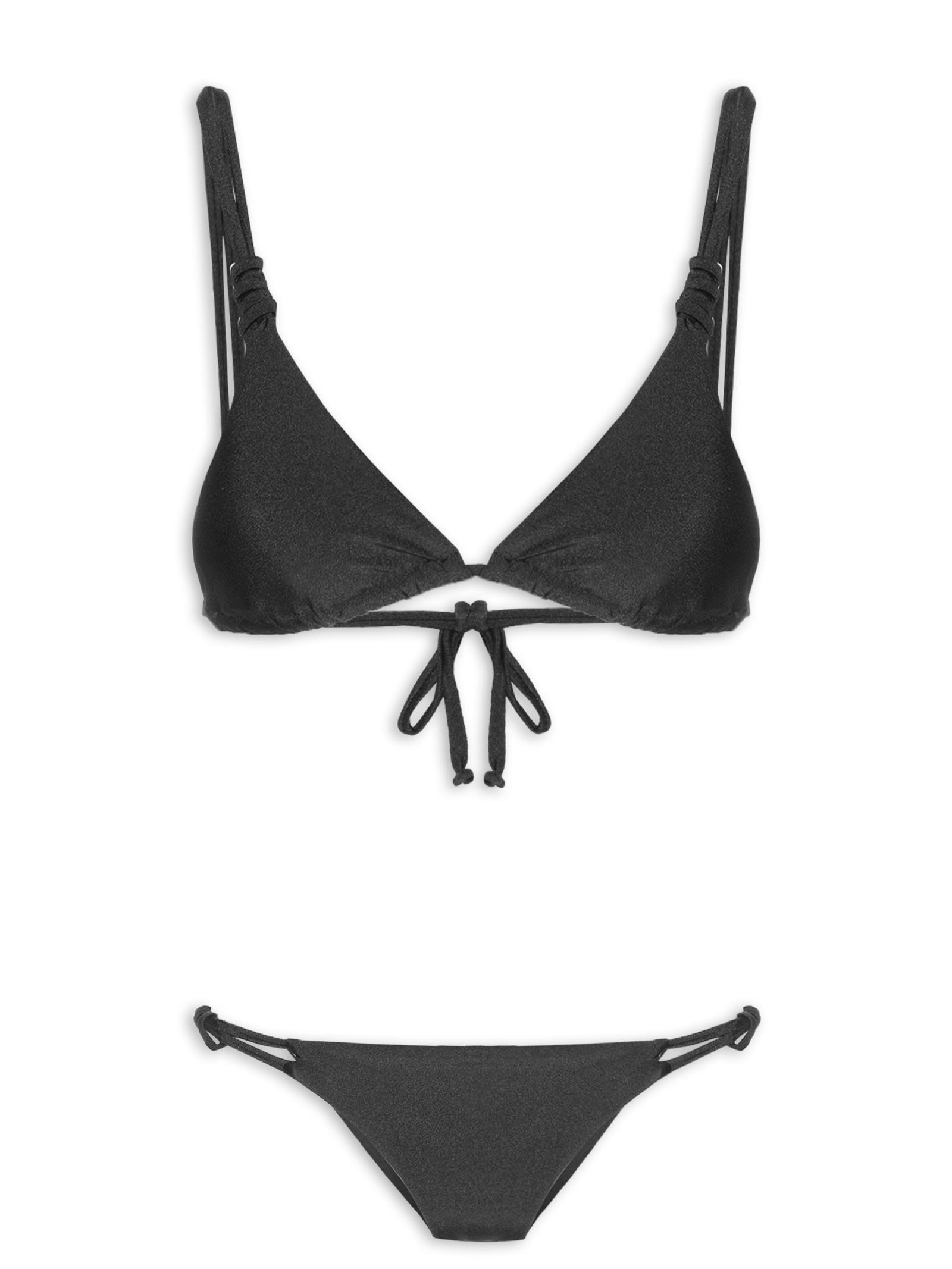 Biquíni Cortininha Com Alça Dupla Preto Mktbeach