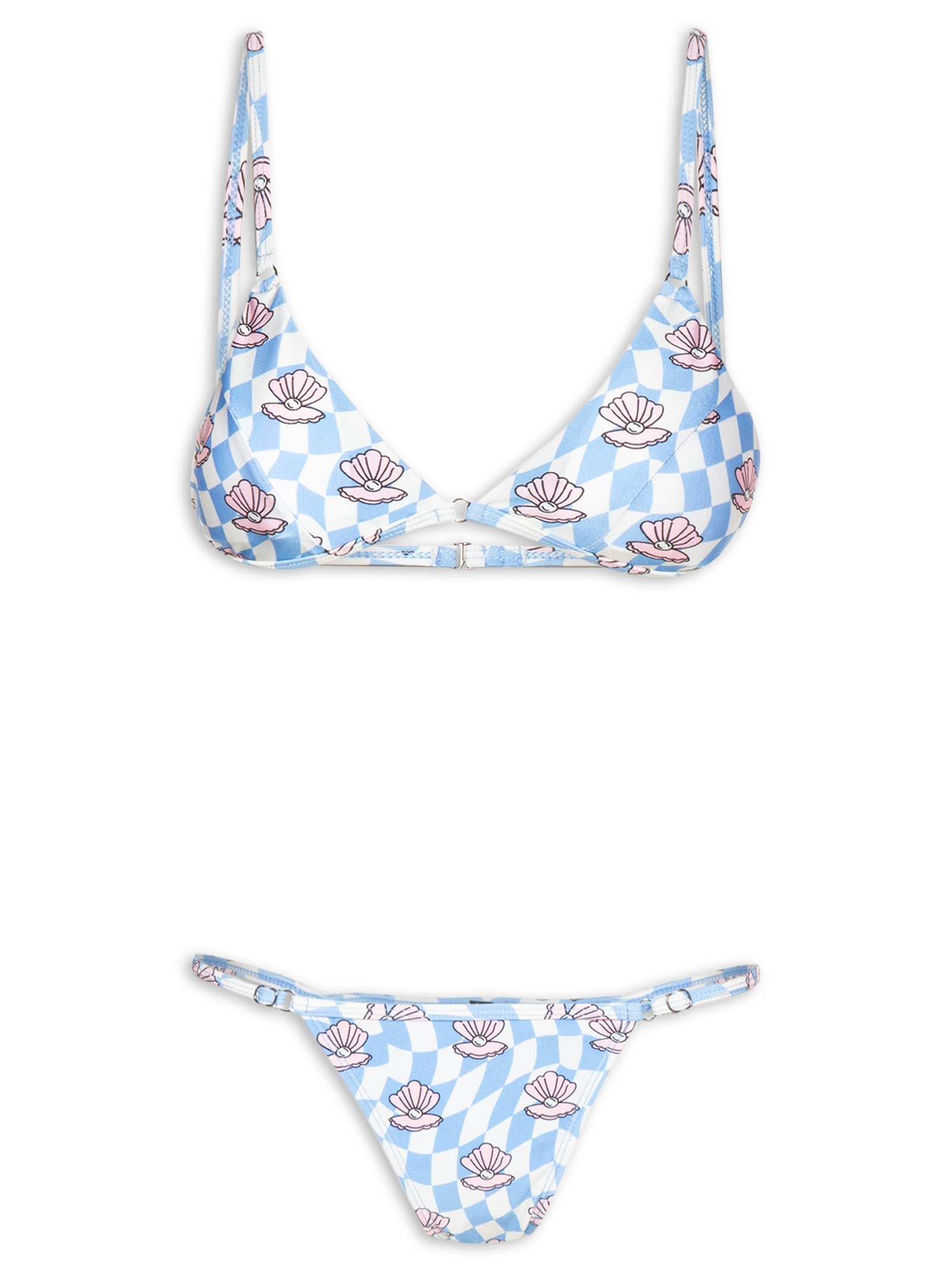 Biquini Cortininha Estampado Azul Mktbeach