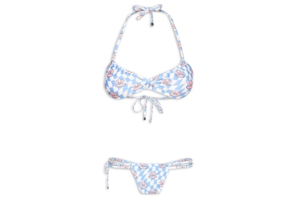Biquíni Cortininha Estampado - Azul