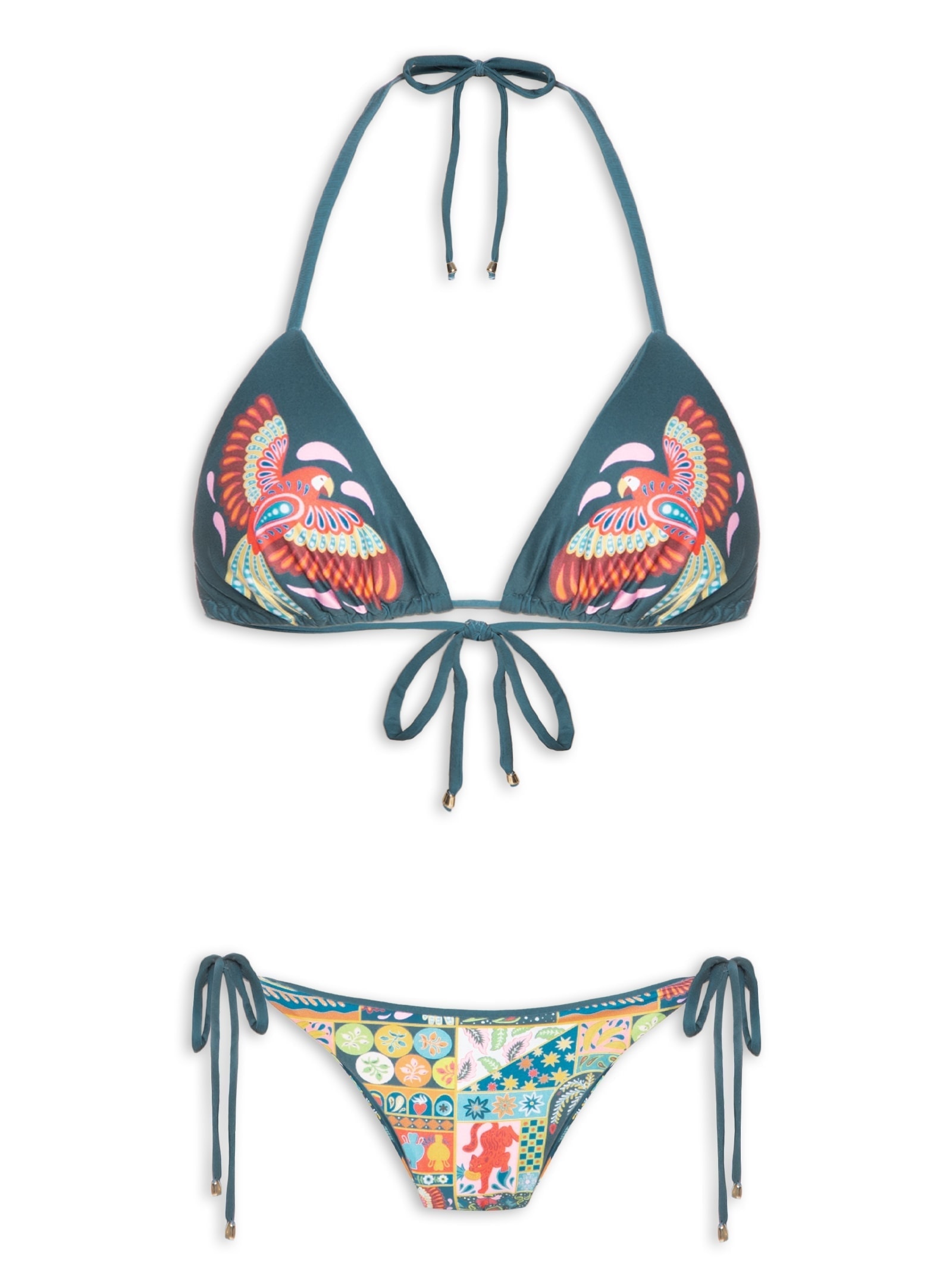 Biquíni Cortininha Estampado Azul Mktbeach