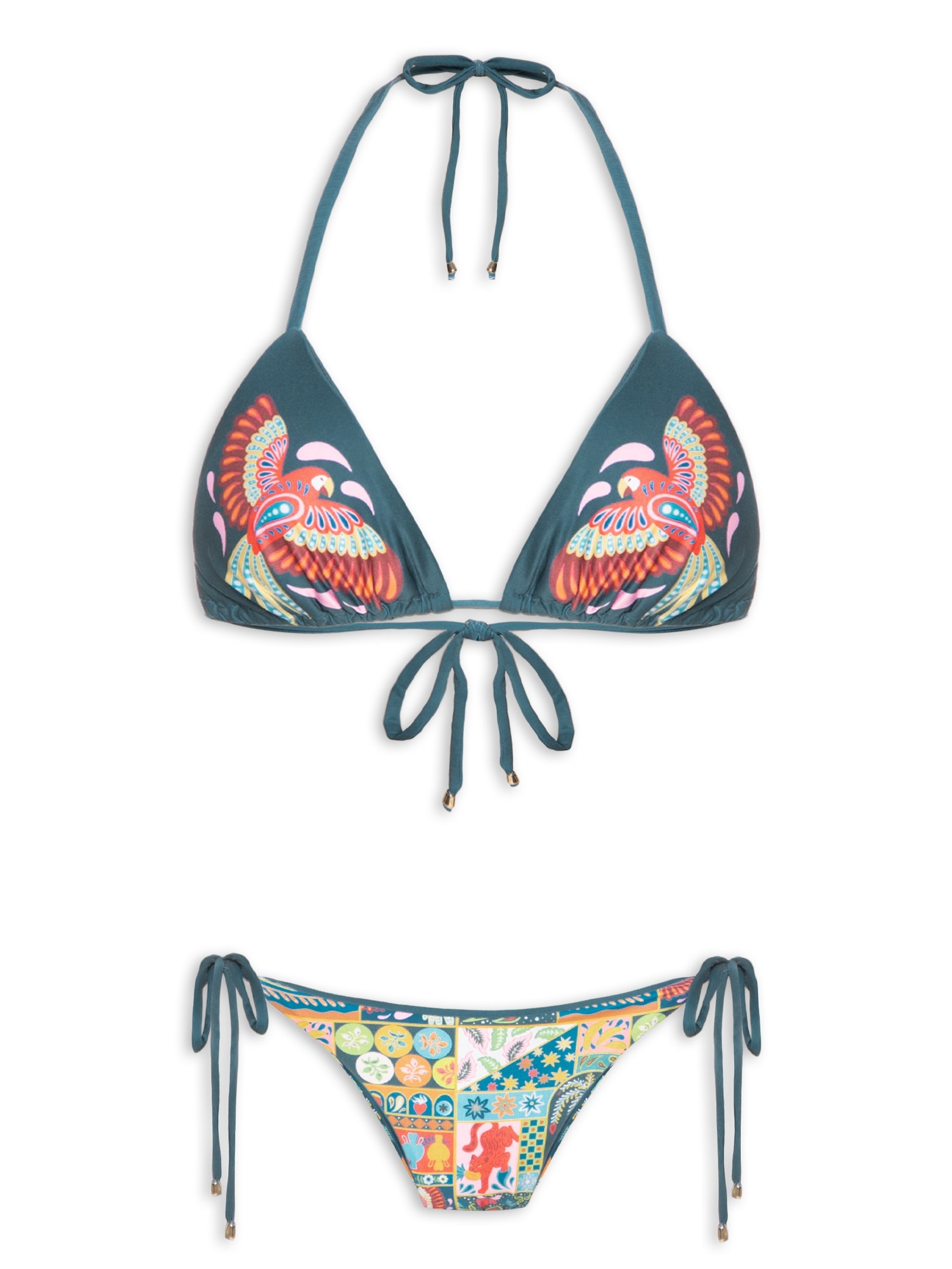 Biquíni Cortininha Estampado Azul Mktbeach