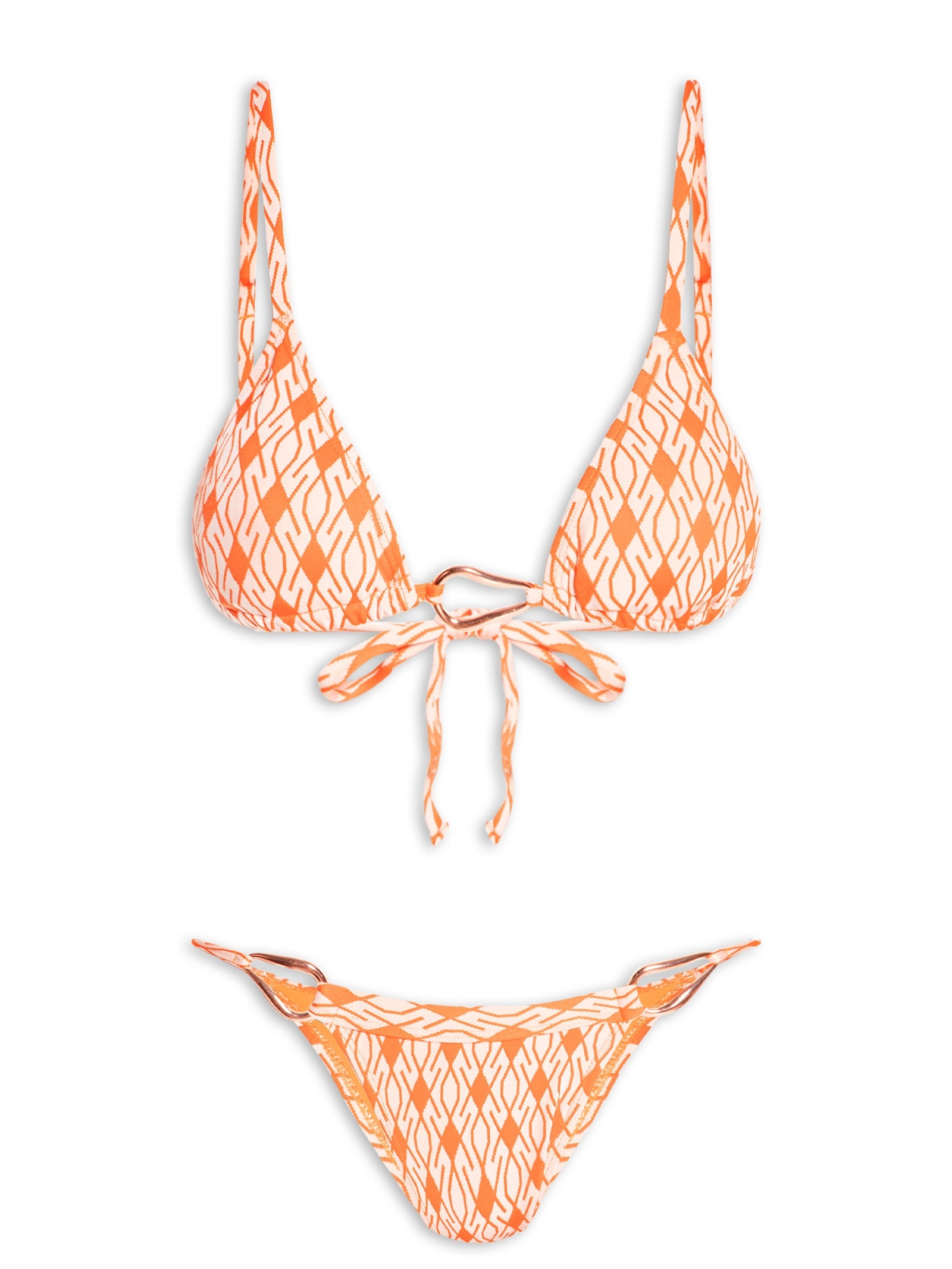 Biquíni Cortininha Estampado Laranja Mktbeach