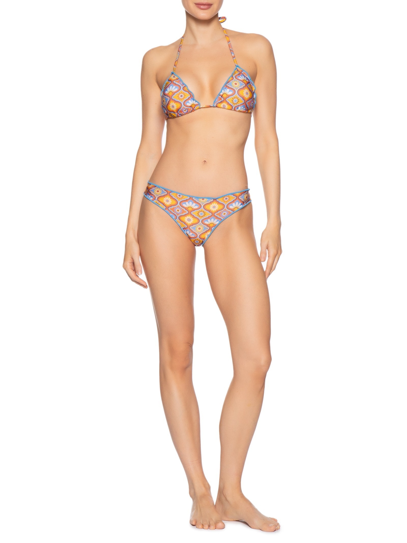 Biquíni Cortininha Estampado Laranja Mktbeach