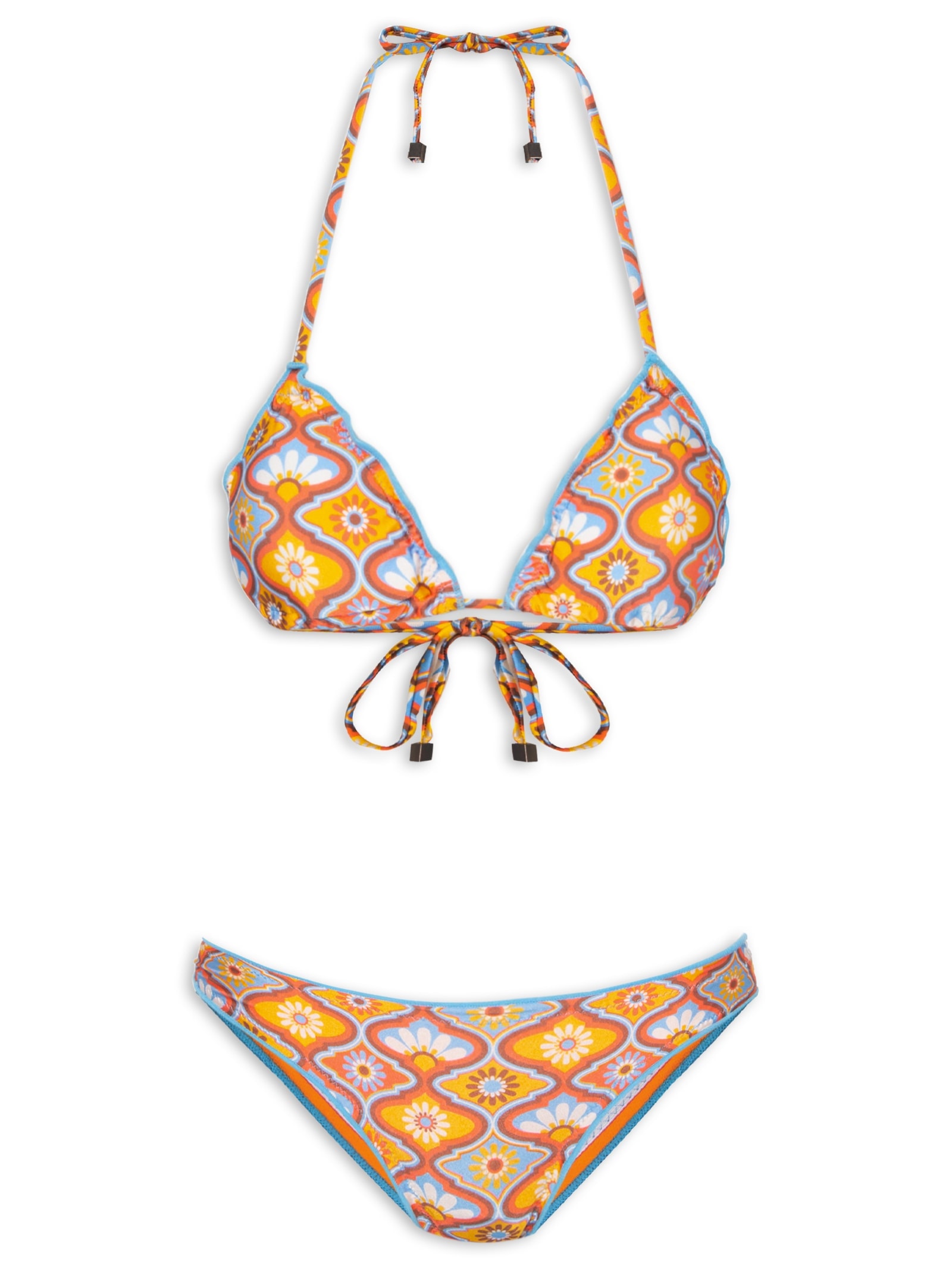 Biquíni Cortininha Estampado Laranja Mktbeach
