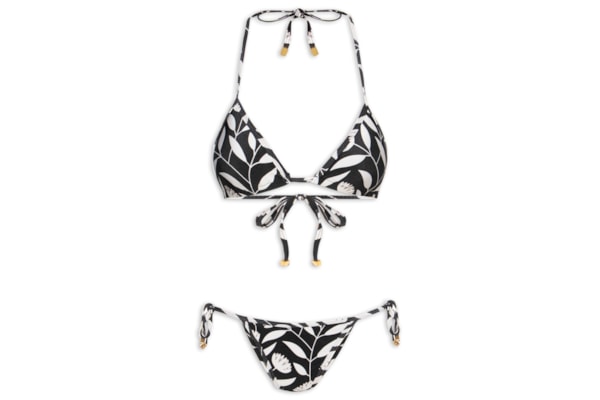 Biquíni Cortininha Estampado - Preto