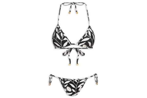 Biquíni Cortininha Estampado - Preto