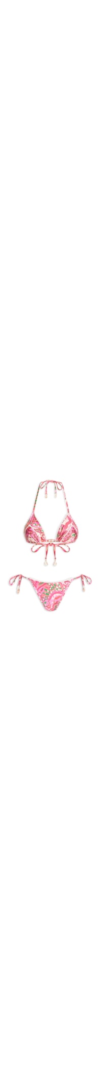 Biquíni Cortininha Estampado - Rosa
