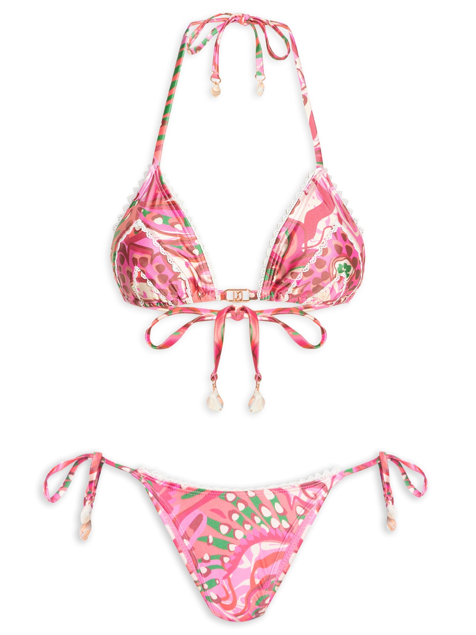 Biquíni Cortininha Estampado Rosa Mktbeach