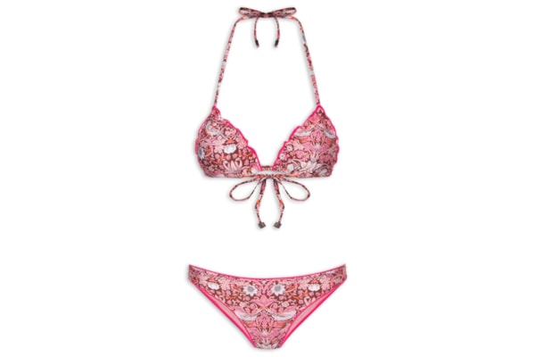 Biquíni Cortininha Estampado - Rosa