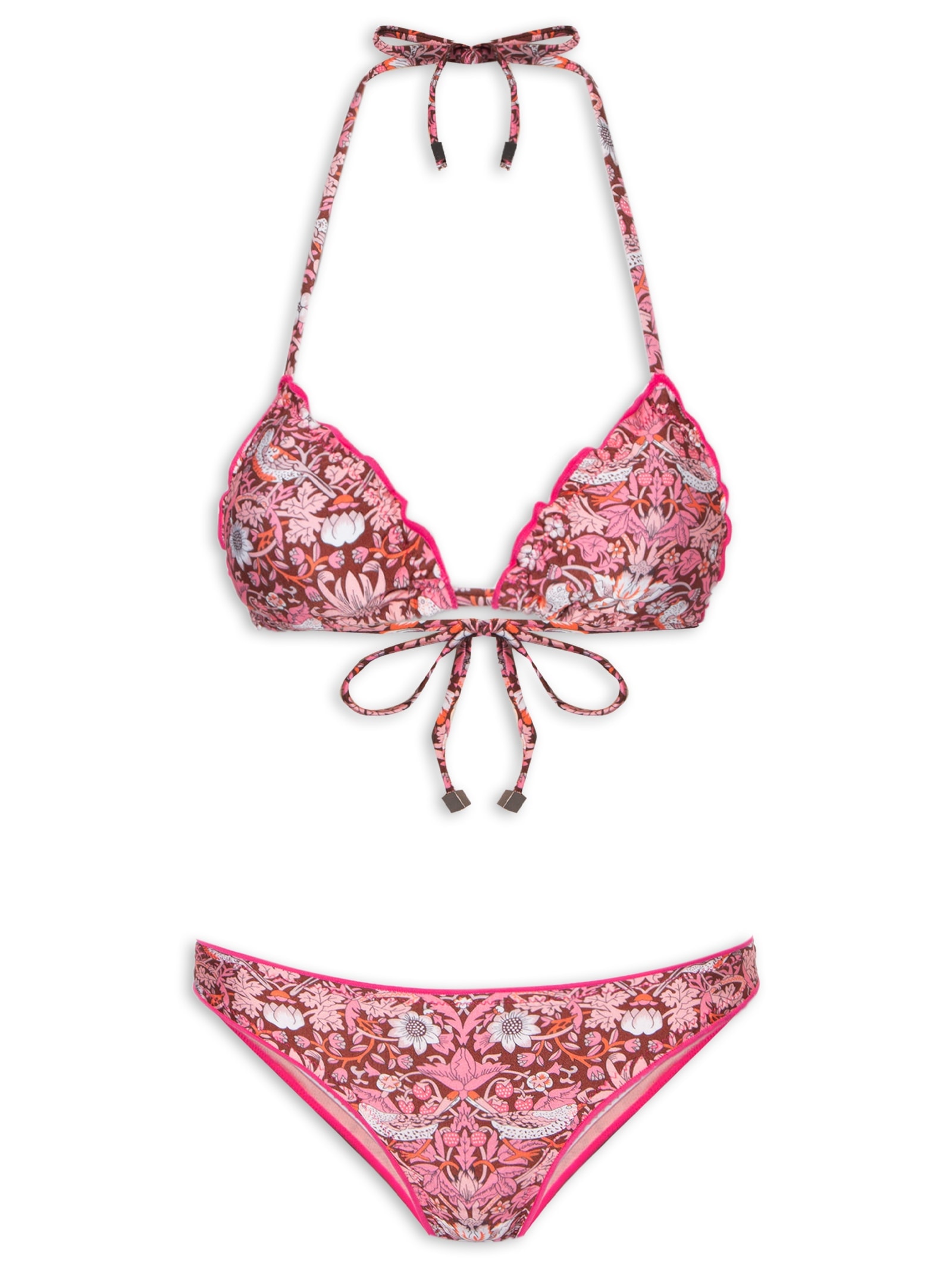 Biquíni Cortininha Estampado Rosa Mktbeach