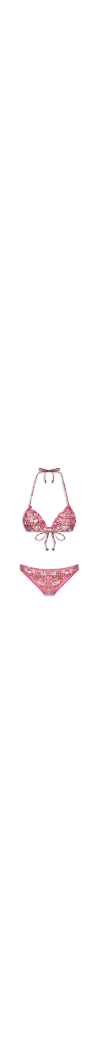 Biquíni Cortininha Estampado - Rosa
