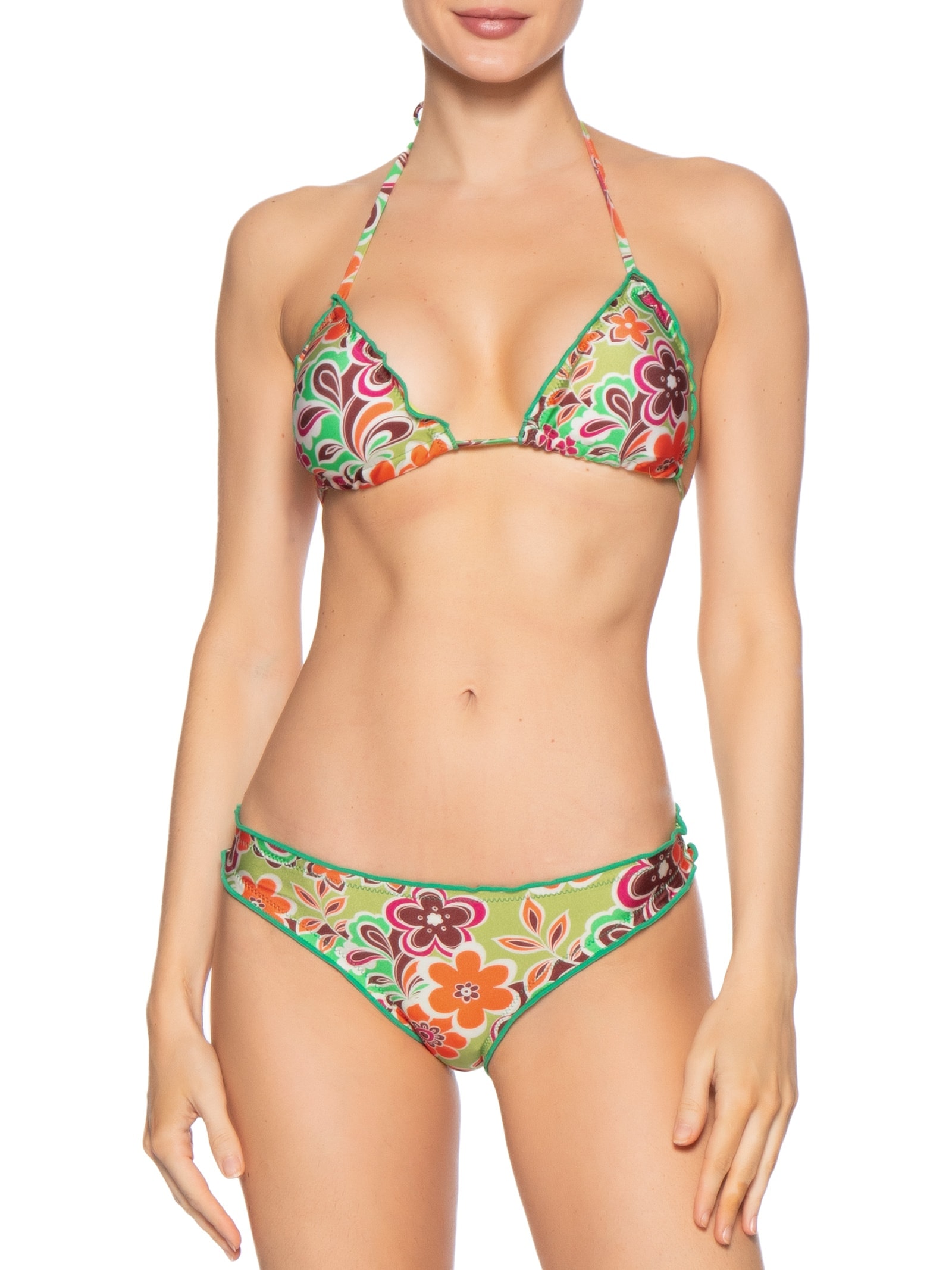 Biquíni Cortininha Estampado Verde Mktbeach