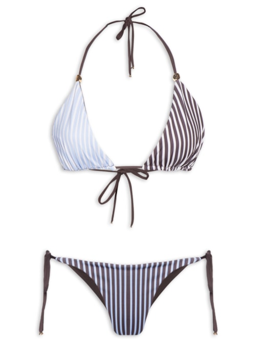 Biquíni Cortininha Estampado – Azul