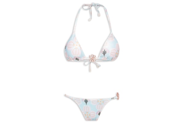 Biquíni Cortininha Floral - Azul