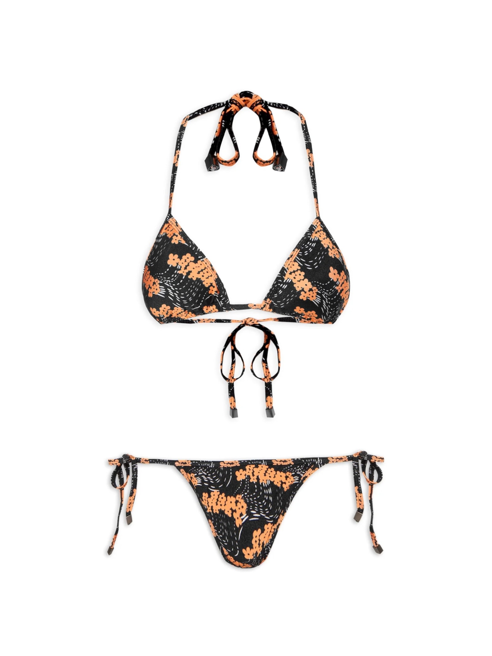 Biquíni Cortininha Floral Preto Mktbeach