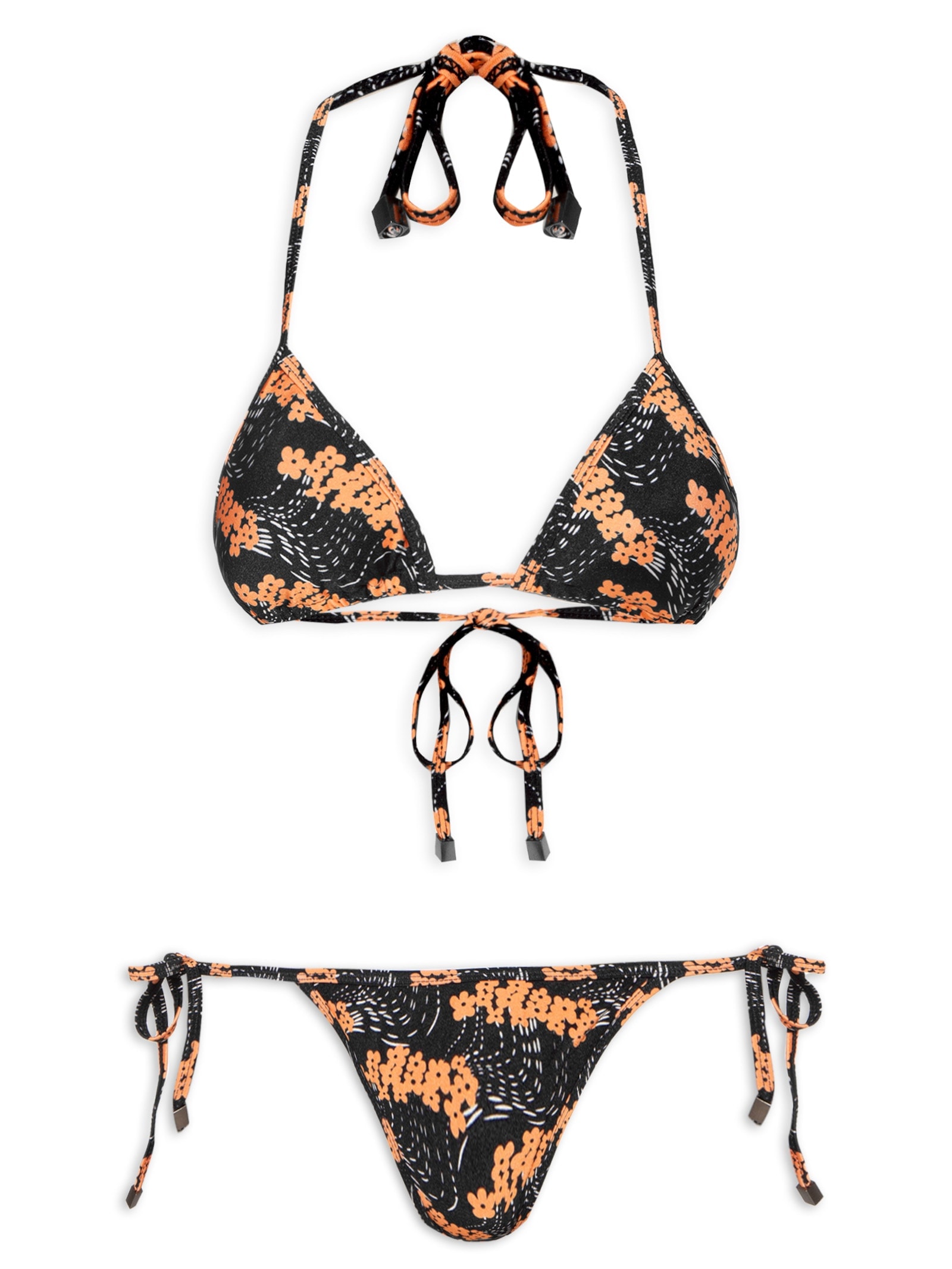 Biquíni Cortininha Floral Preto Mktbeach