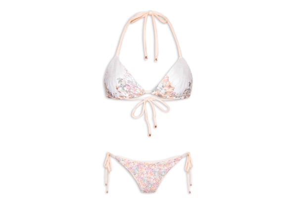 Biquíni Cortininha Floral - Rosa