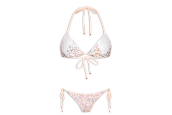 Biquíni Cortininha Floral - Rosa