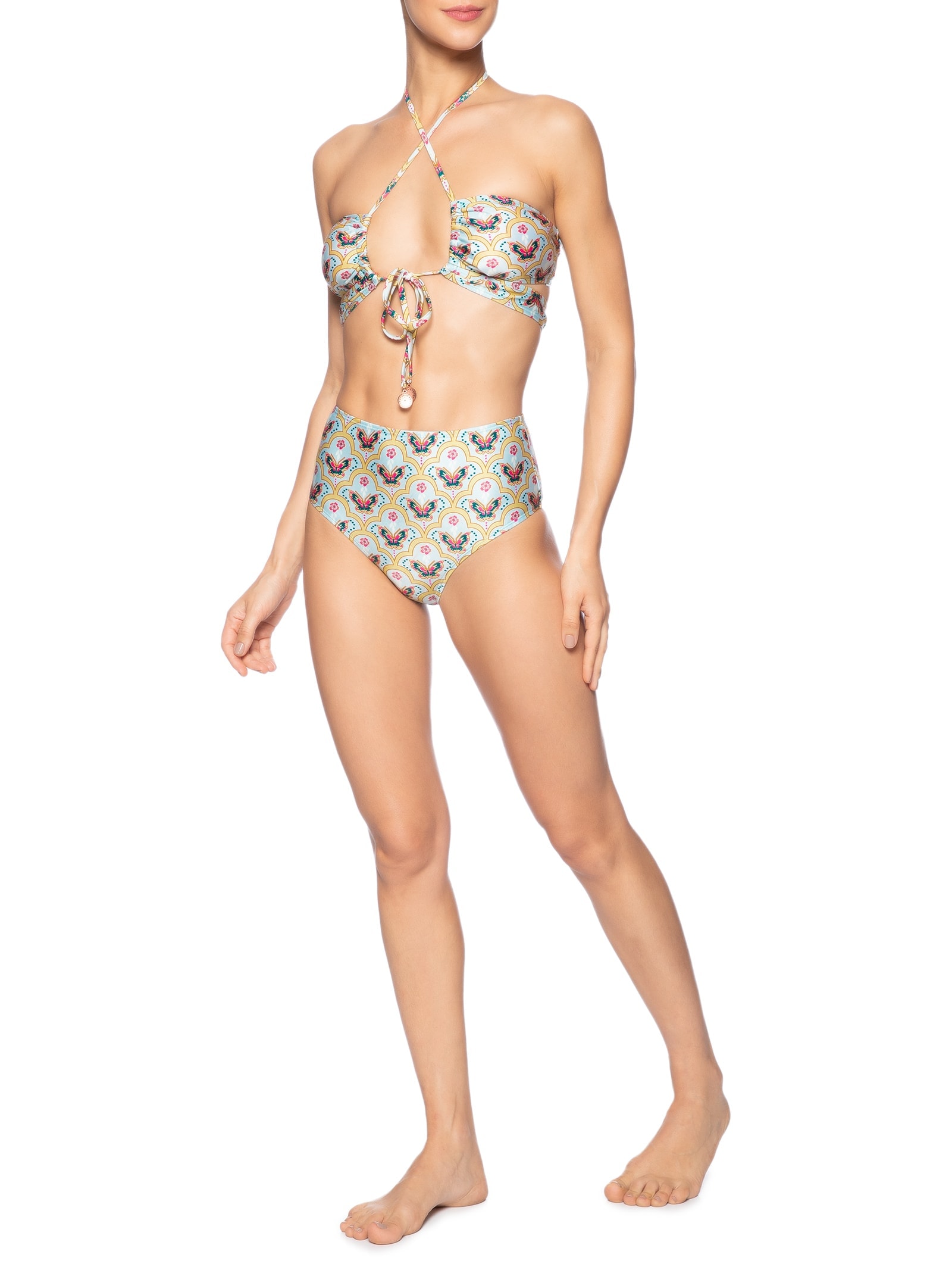Biquini Cortininha Invertida Estampado Azul Mktbeach