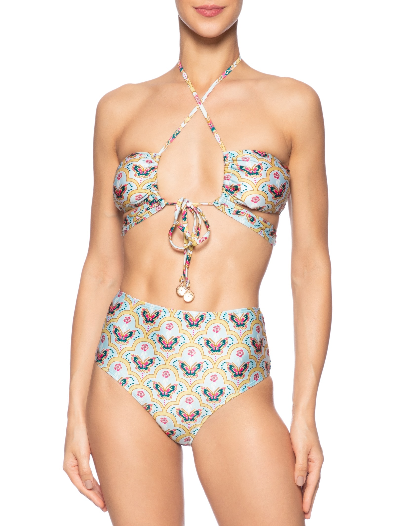 Biquini Cortininha Invertida Estampado Azul Mktbeach