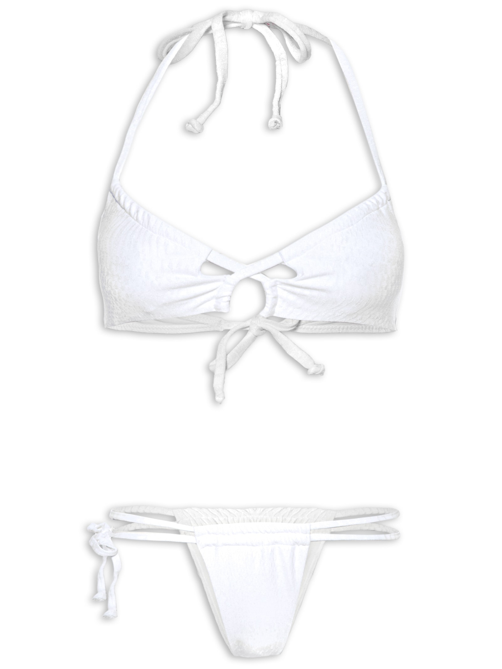 Biquíni Cortininha Liso Branco Mktbeach