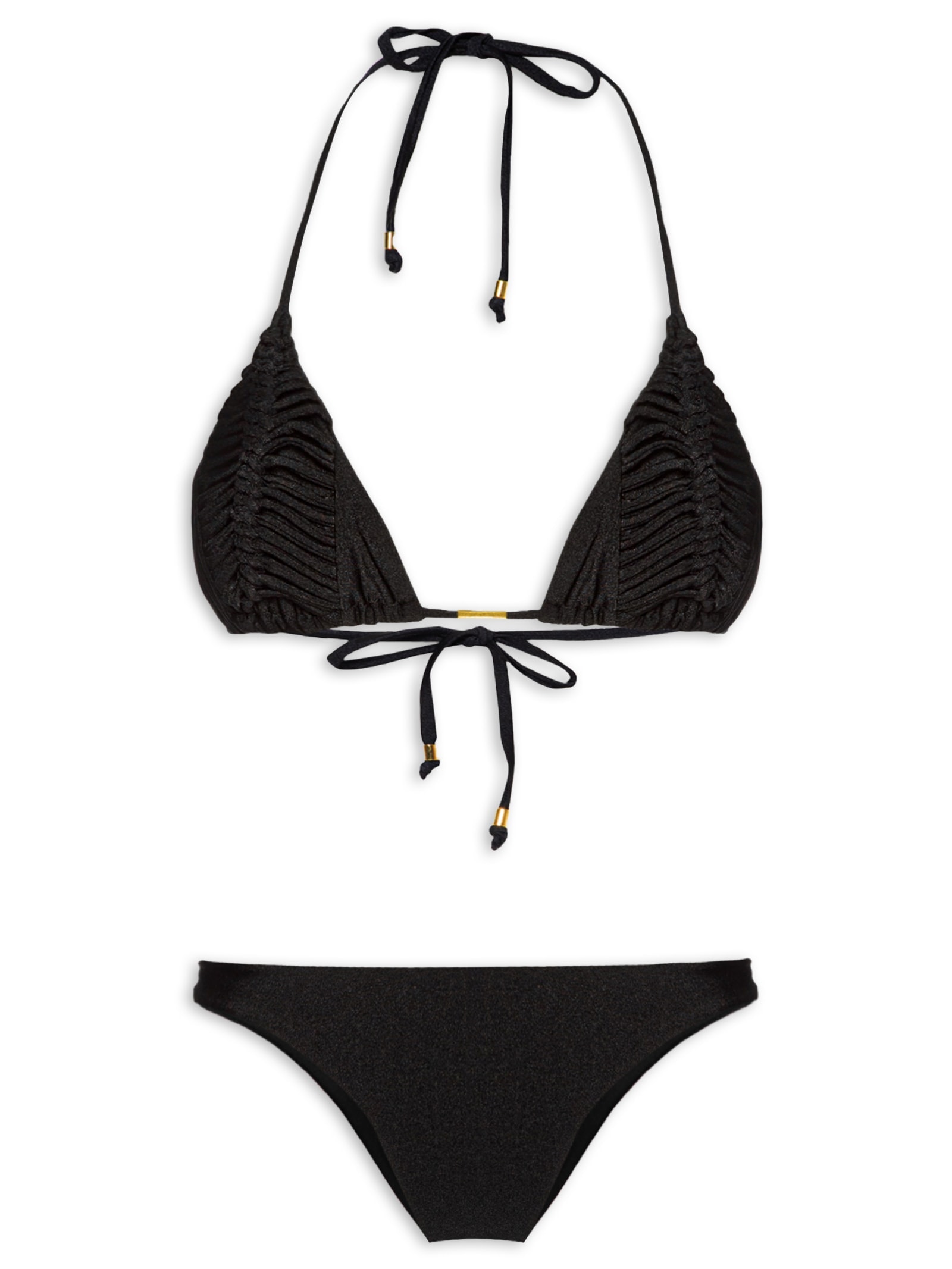 Biquini Cortininha Macramê Preto Mktbeach
