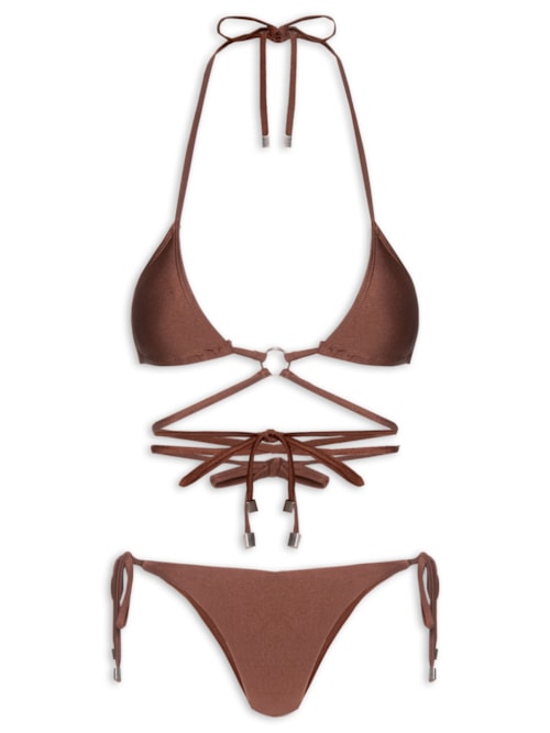 Biquini Cortininha – Marrom