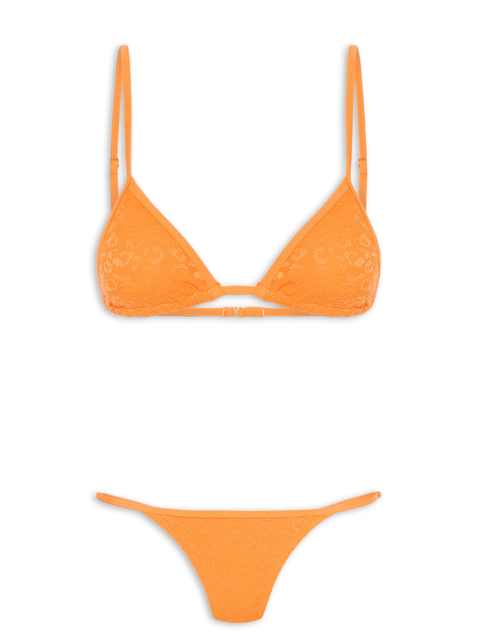 Biquini Cortininha Texturizado Laranja Mktbeach