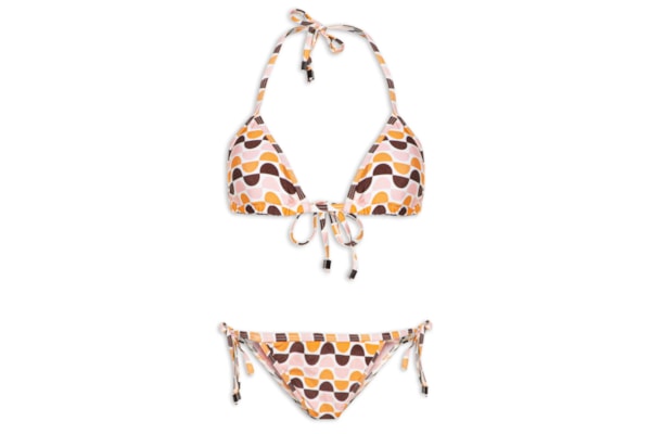 Biquíni Cortininha Tricolor - Rosa