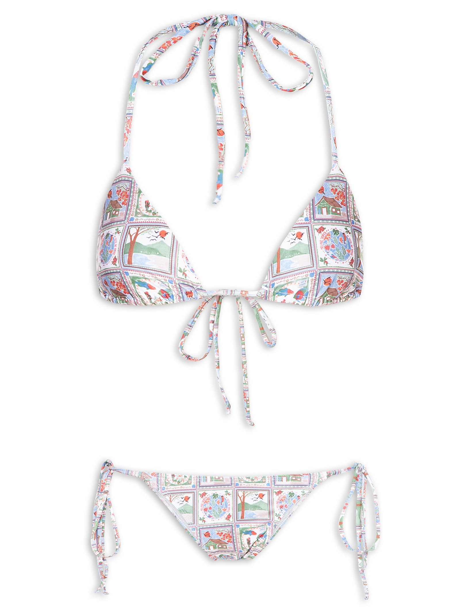 Biquíni Cortininha Tropical  Off White Mktbeach