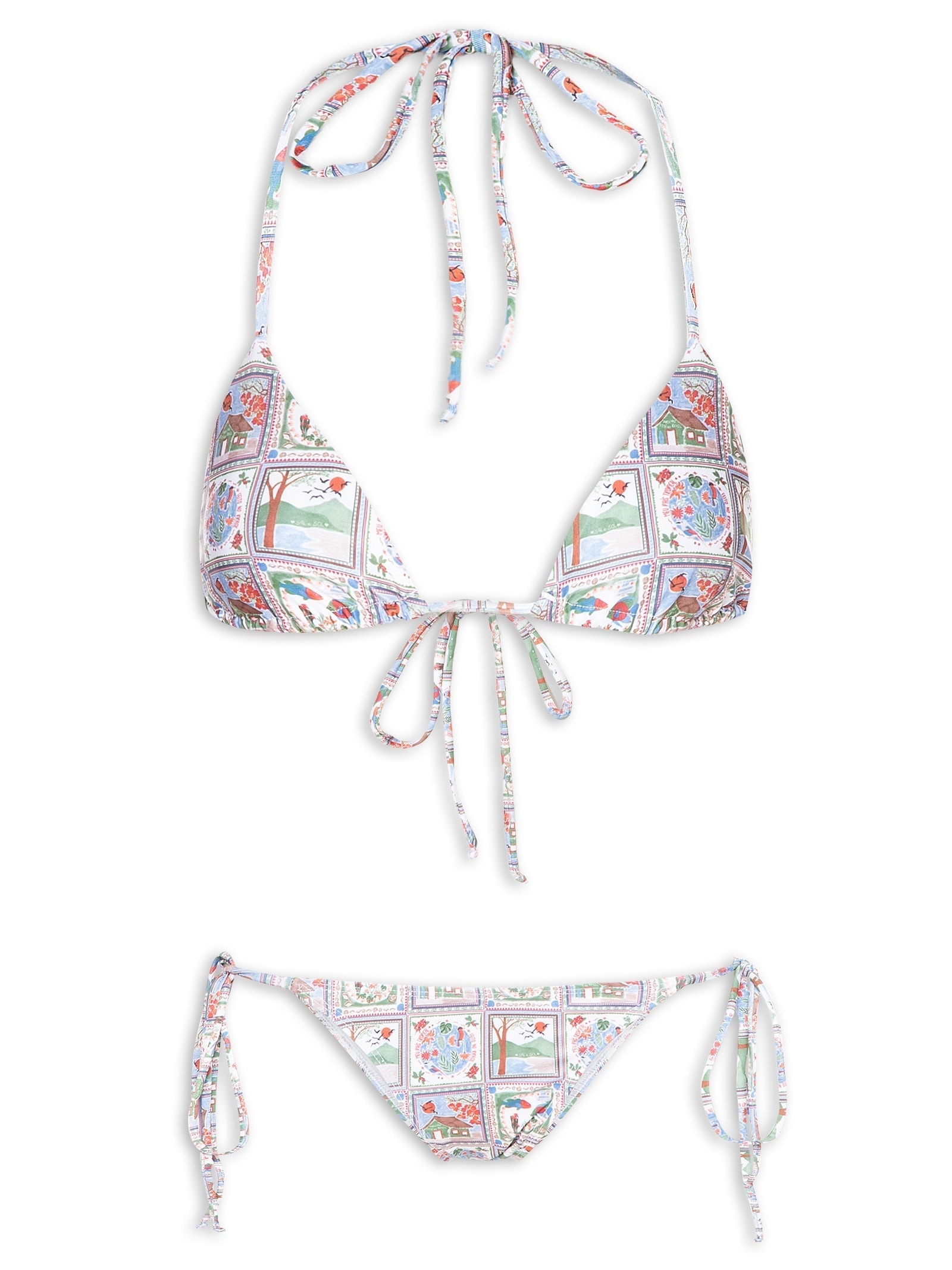 Biquíni Cortininha Tropical  Off White Mktbeach