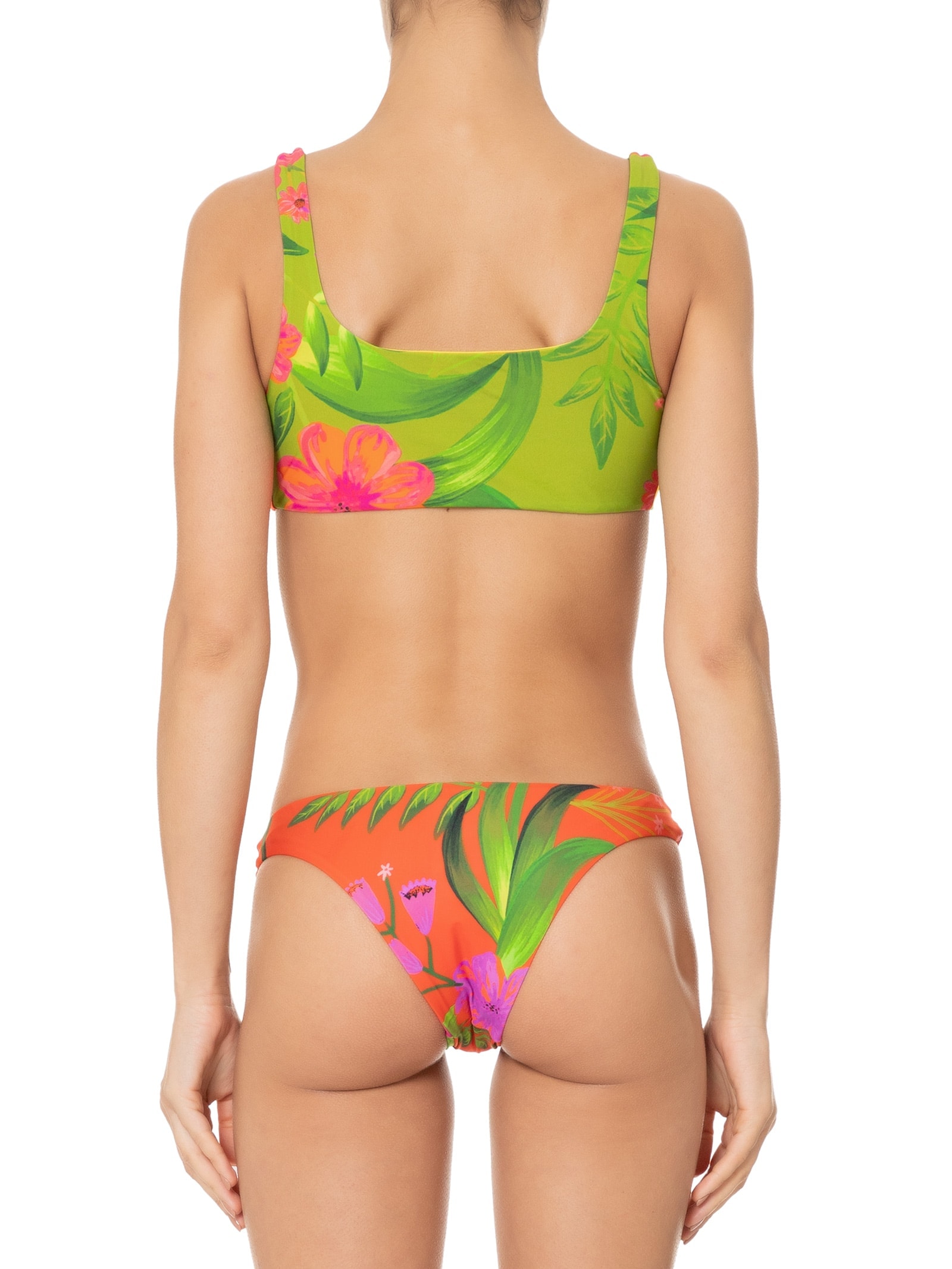 Biquíni Double Floral Bem Me Quer Laranja Farm Praia
