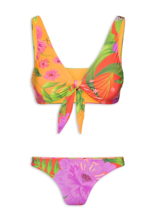 Biquíni Double Floral Bem Me Quer - Laranja