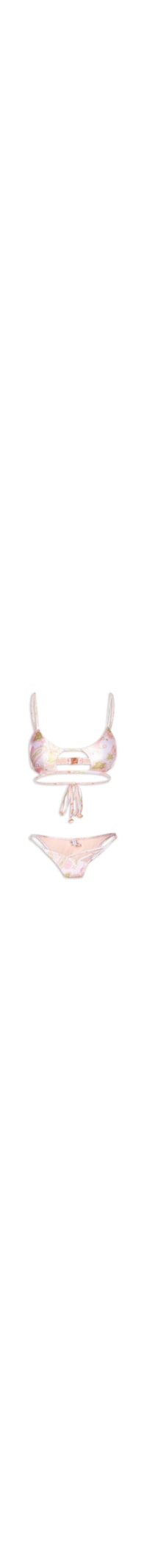 Biquíni Estampado Com Abertura - Rosa