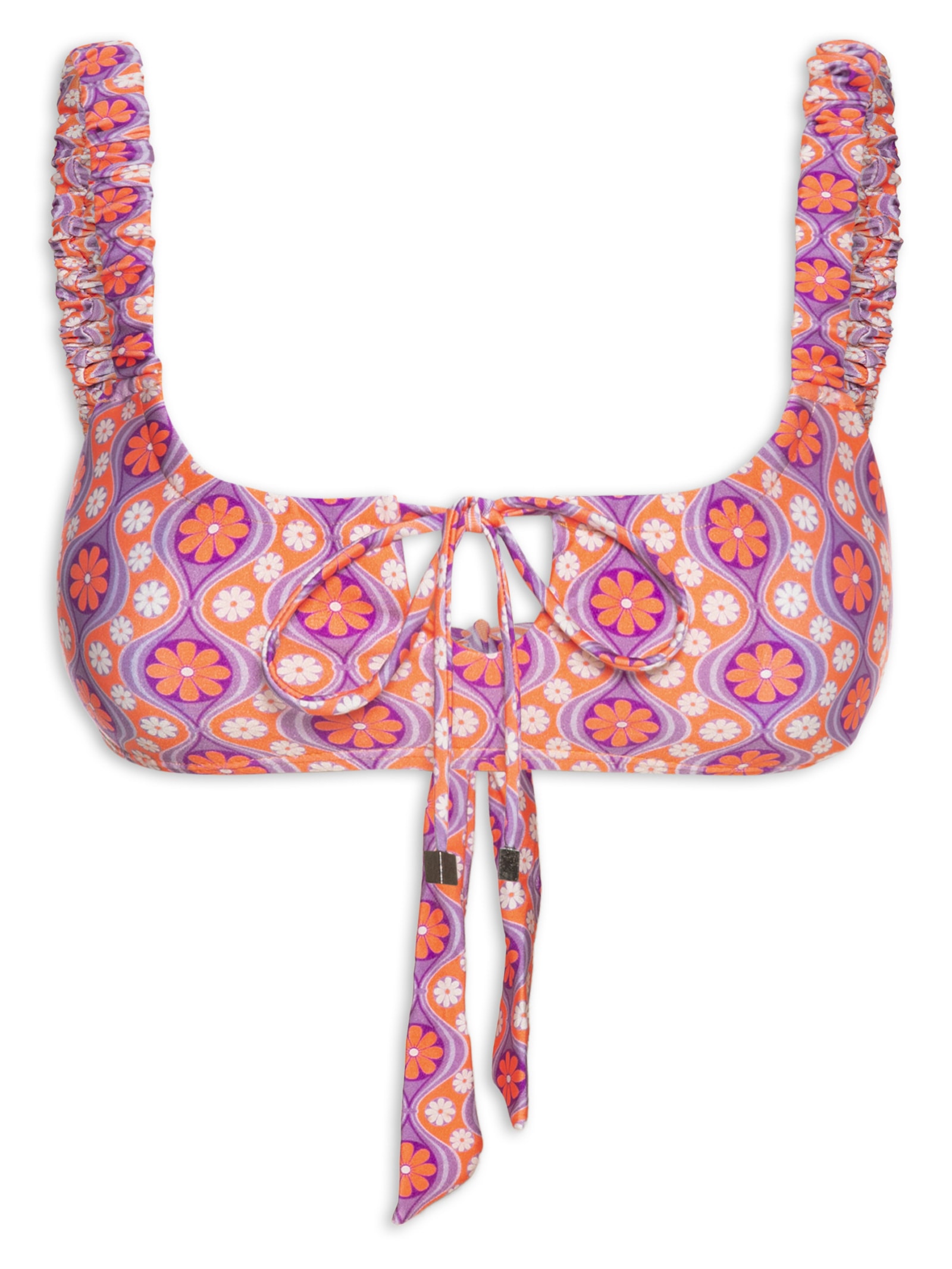 Biquíni Estampado Com Amarração Laranja Mktbeach